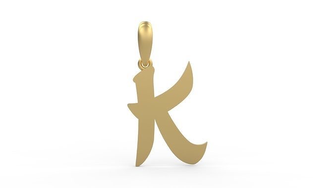 Initial Letters Pendant Karasha K 3D print model