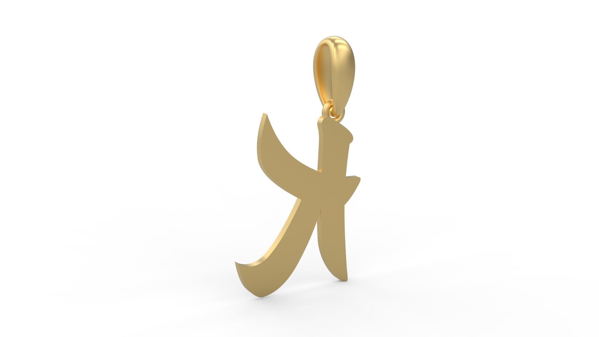 Initial Letters Pendant Karasha K 3D print model_3