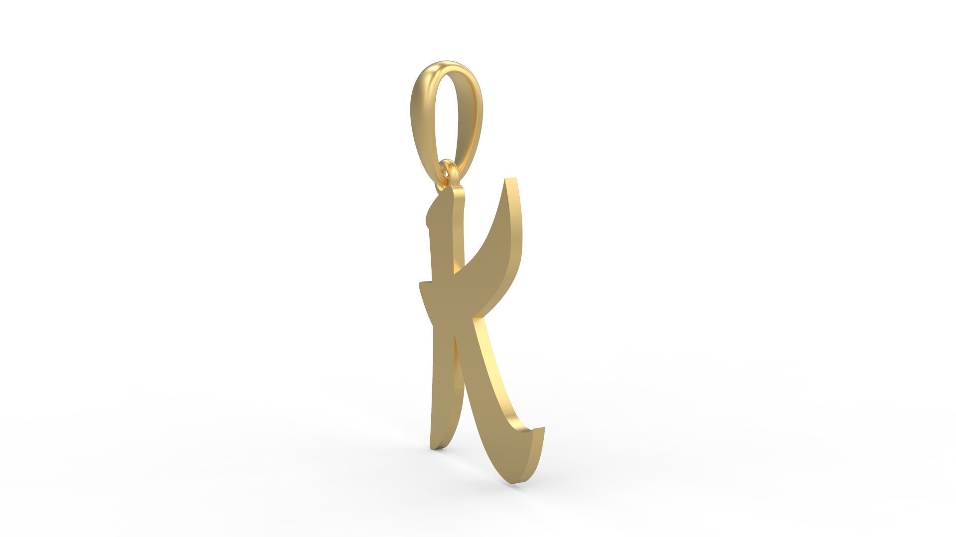 Initial Letters Pendant Karasha K 3D print model_1