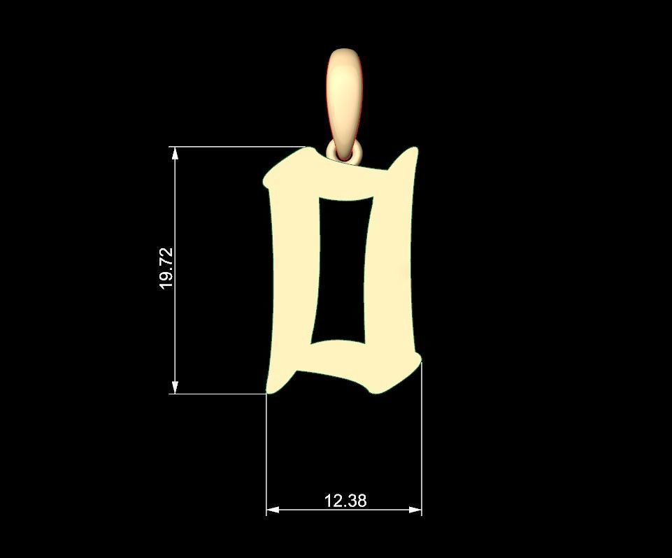 Initial Letters Pendant Karasha O 3D print model_5