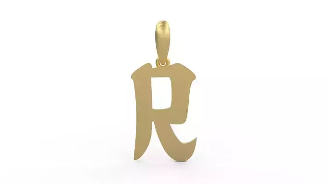 Initial Letters Pendant Karasha R 3D print model