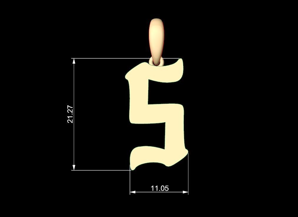 Initial Letters Pendant Karasha S 3D print model_5