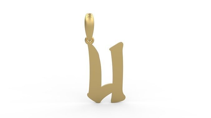 Initial Letters Pendant Karasha U 3D print model