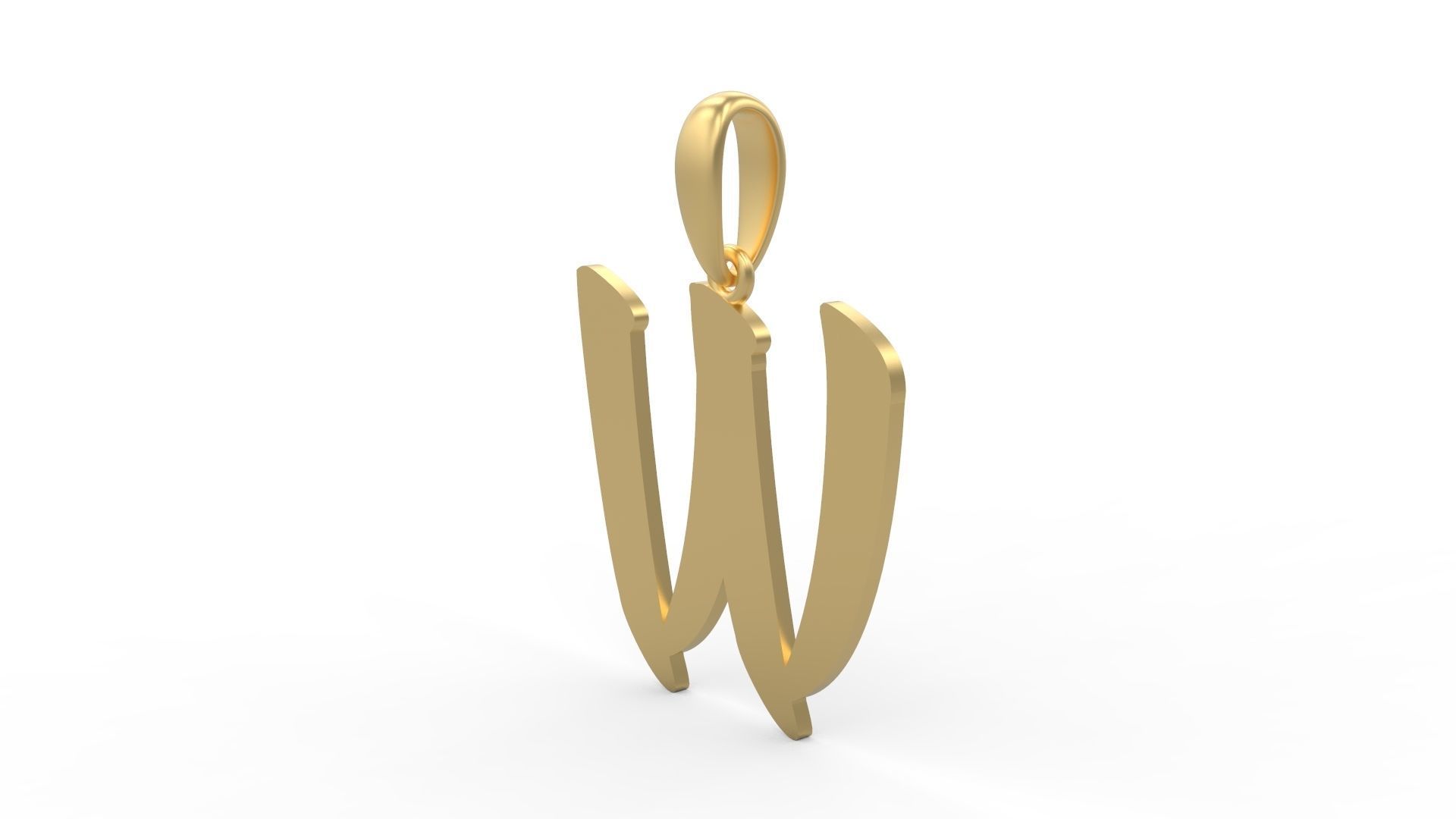 Initial Letters Pendant Karasha W 3D print model_1