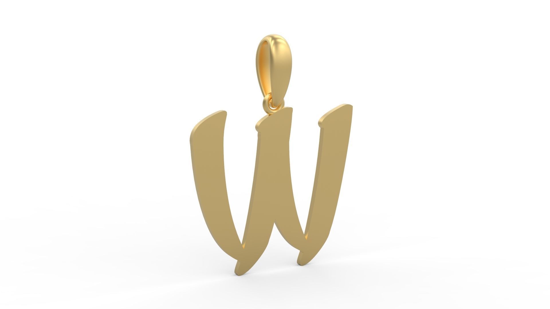 Initial Letters Pendant Karasha W 3D print model_3