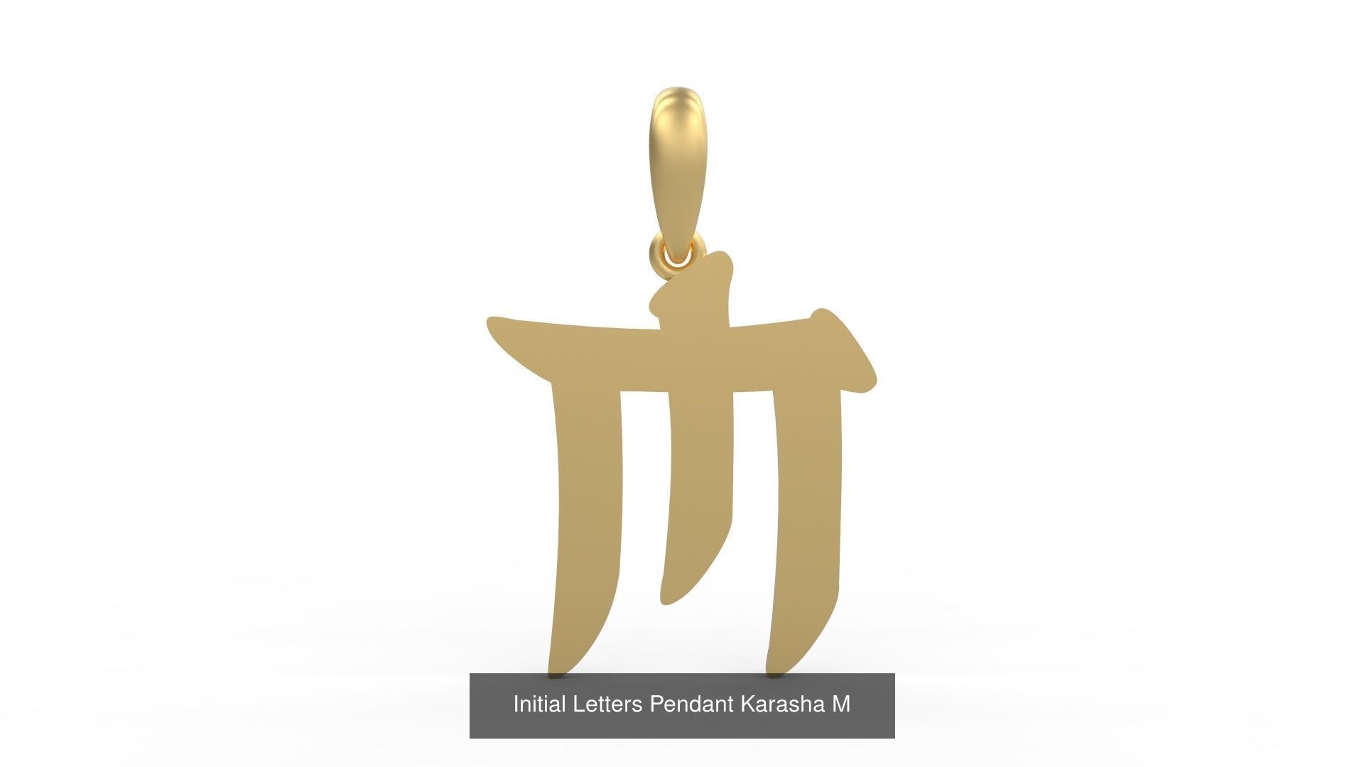 Initial Letters Pendant Alphabets Karasha 3D Model Collection_15