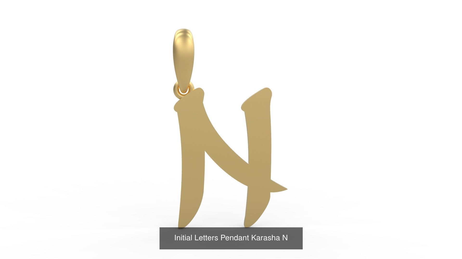Initial Letters Pendant Alphabets Karasha 3D Model Collection_16
