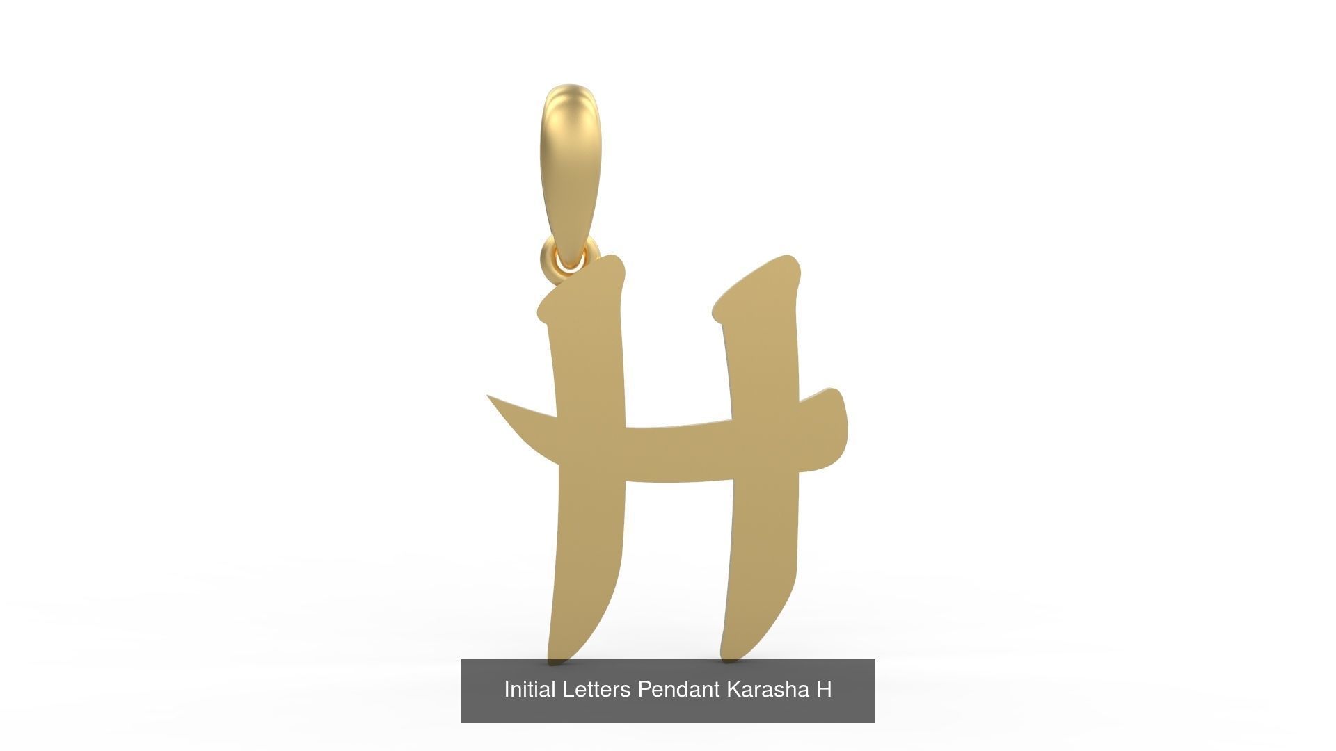 Initial Letters Pendant Alphabets Karasha 3D Model Collection_10