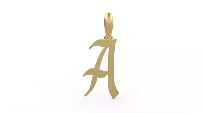 Initial Letters Pendant King Malik A 3D print model