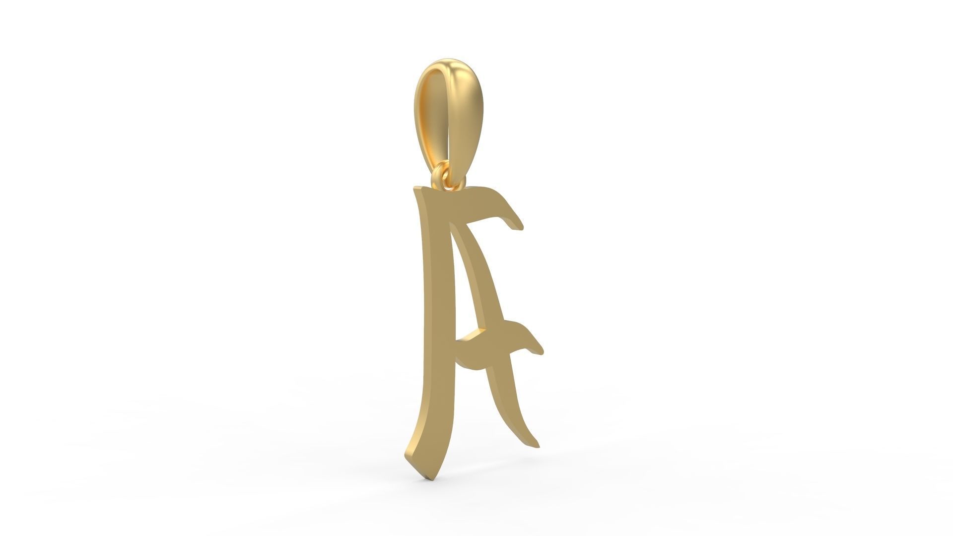 Initial Letters Pendant King Malik A 3D print model_3