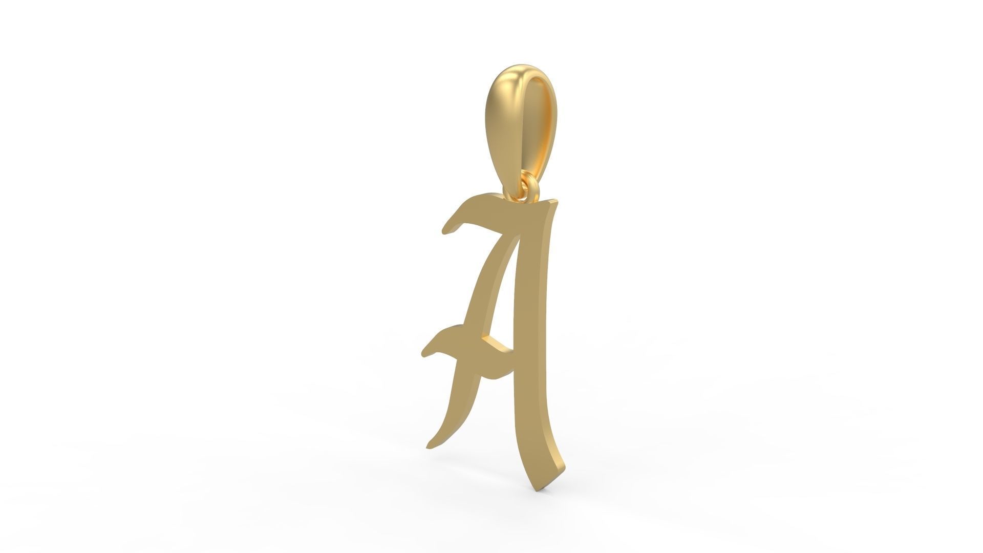 Initial Letters Pendant King Malik A 3D print model_1
