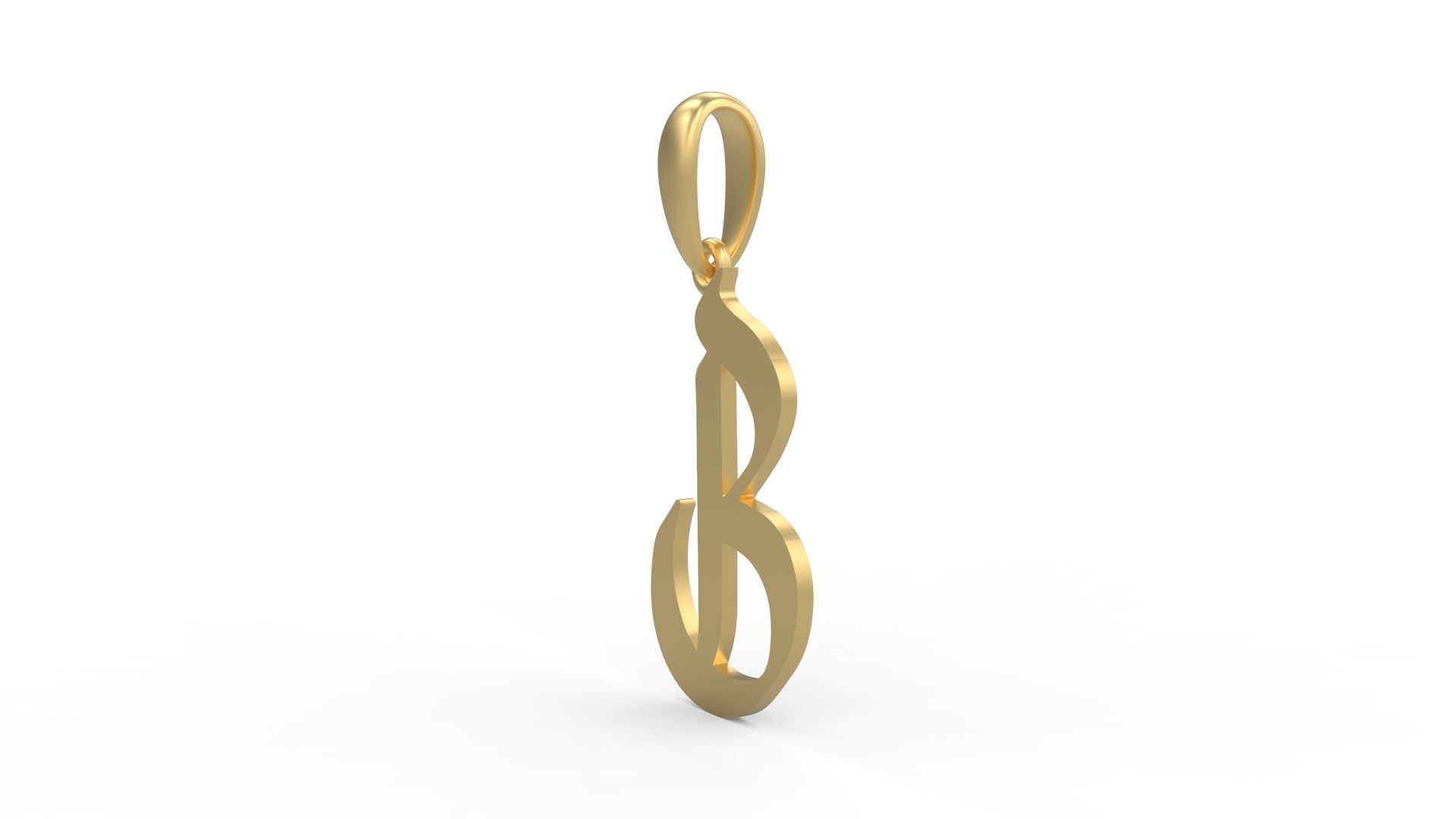 Initial Letters Pendant King Malik B 3D print model_1