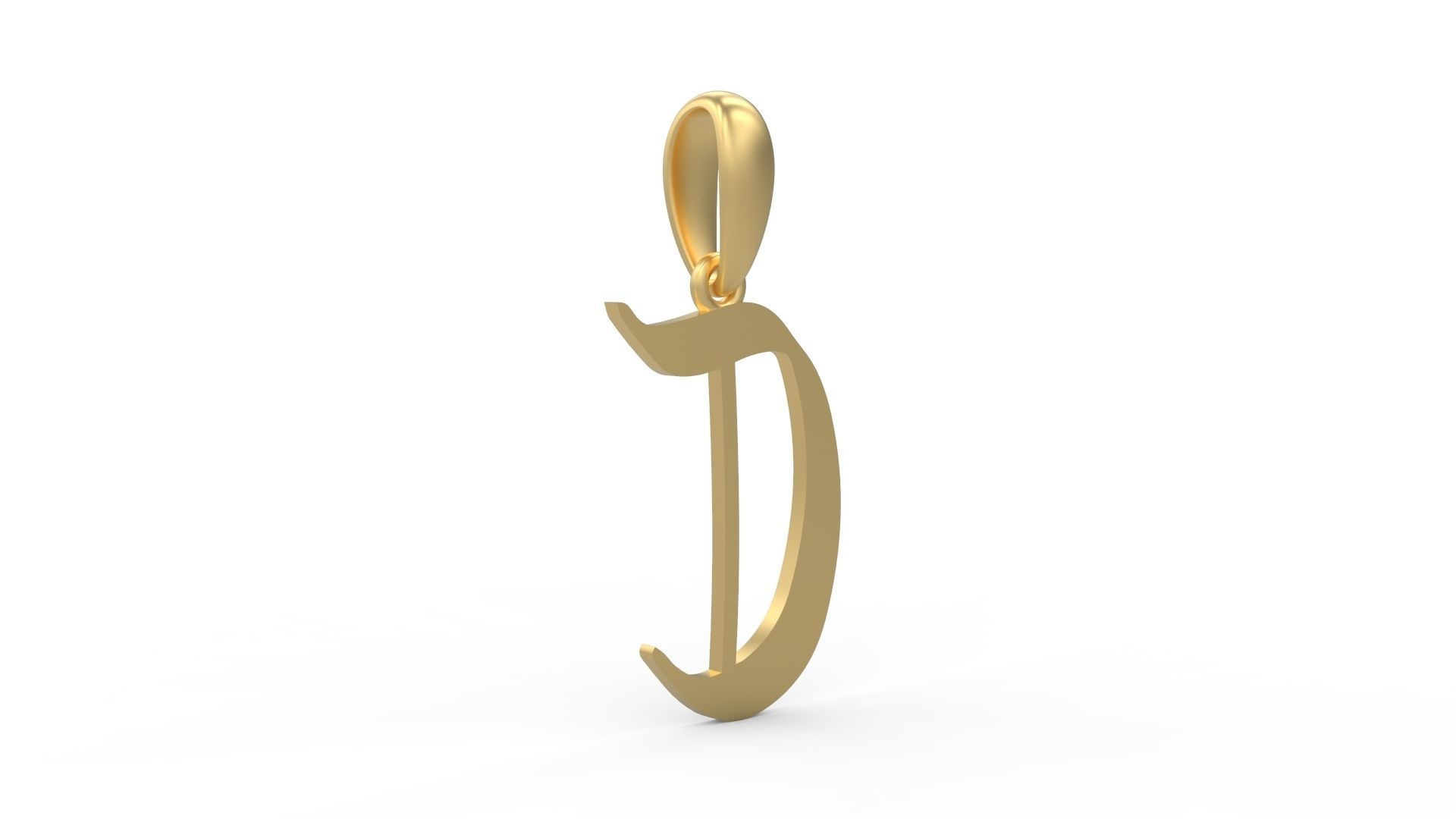 Initial Letters Pendant King Malik C 3D print model_3
