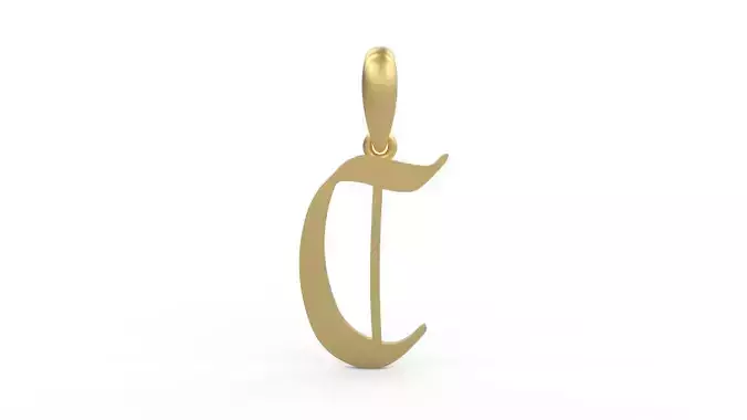 Initial Letters Pendant King Malik C 3D print model