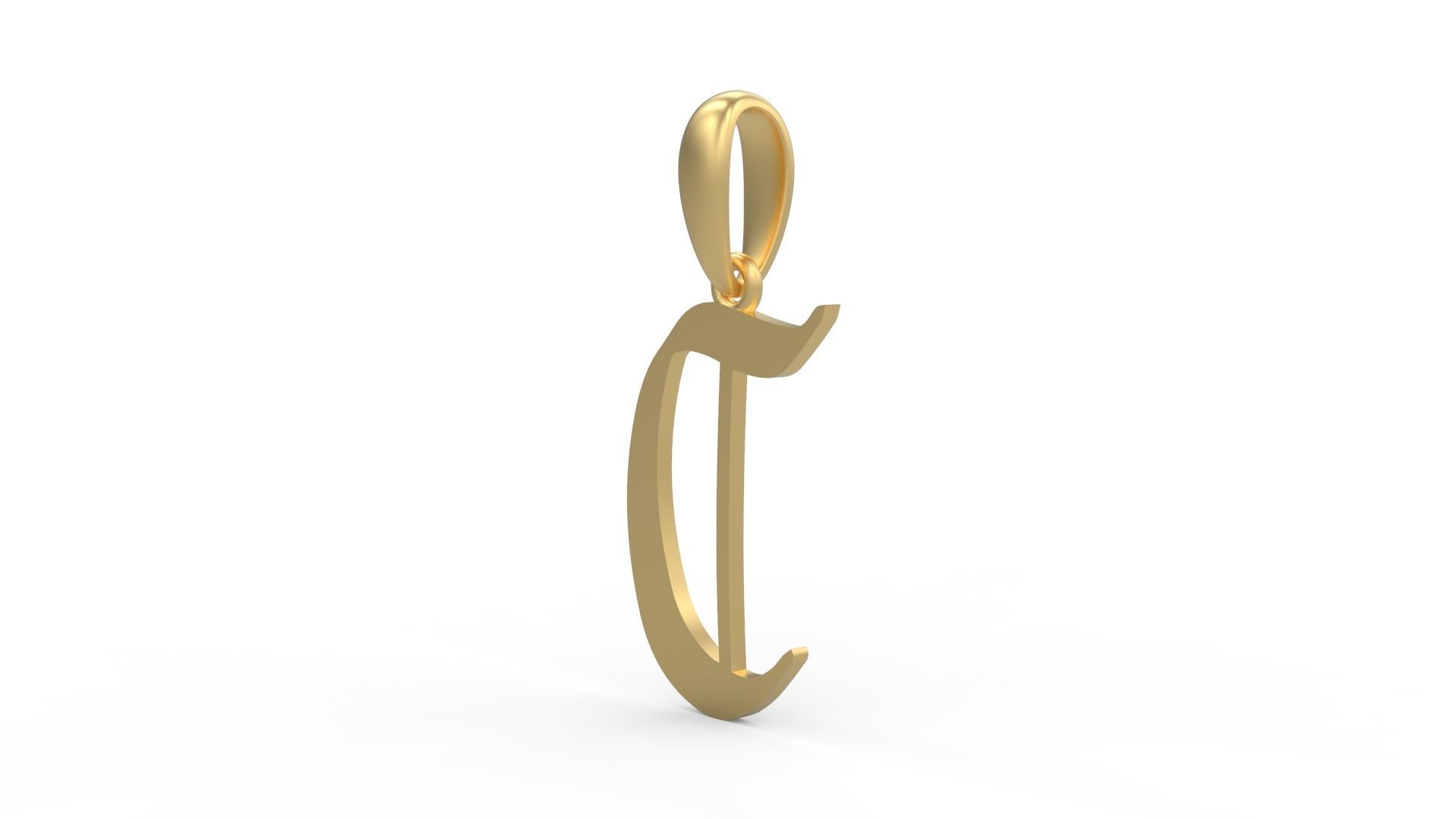 Initial Letters Pendant King Malik C 3D print model_1