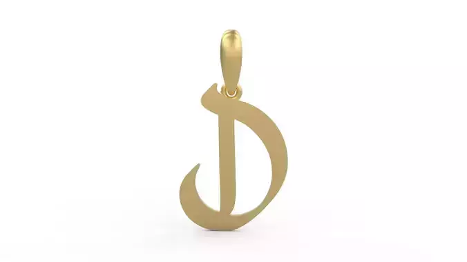 Initial Letters Pendant King Malik D 3D print model