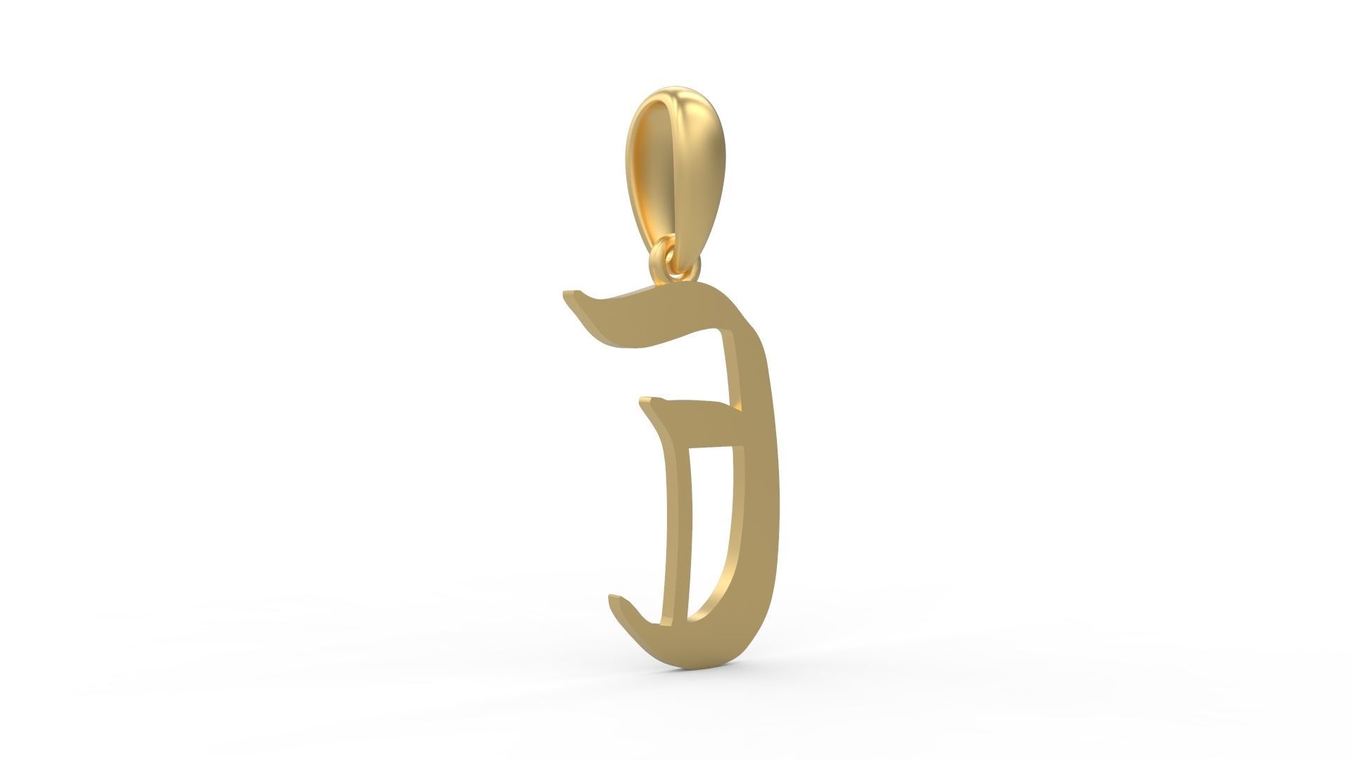 Initial Letters Pendant King Malik E 3D print model_3