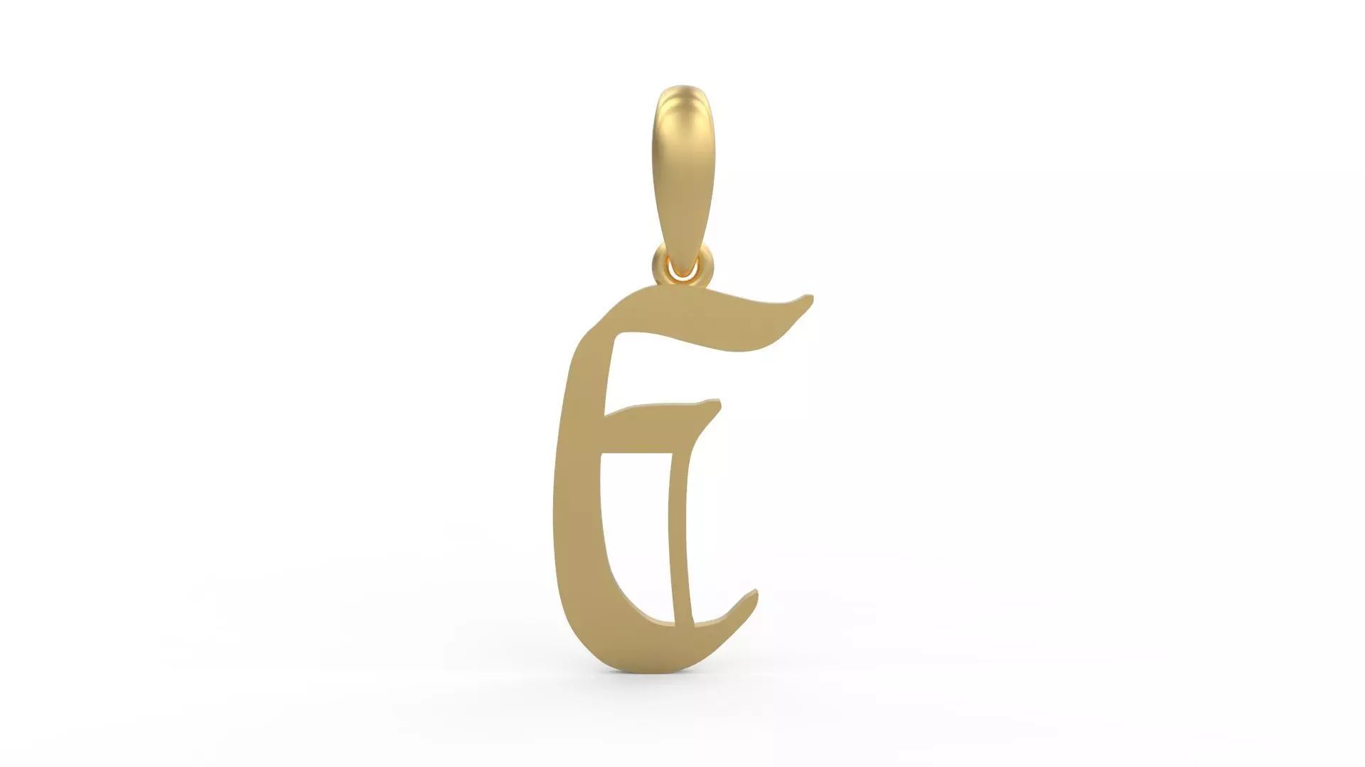 Initial Letters Pendant King Malik E 3D print model_0