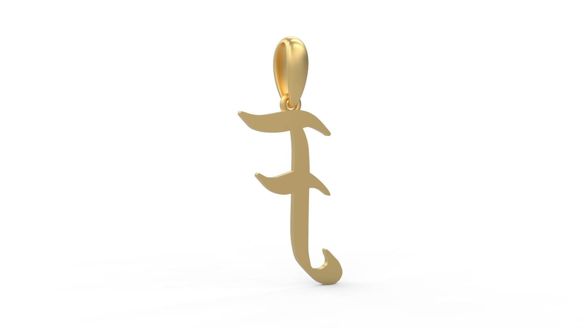 Initial Letters Pendant King Malik F 3D print model_3