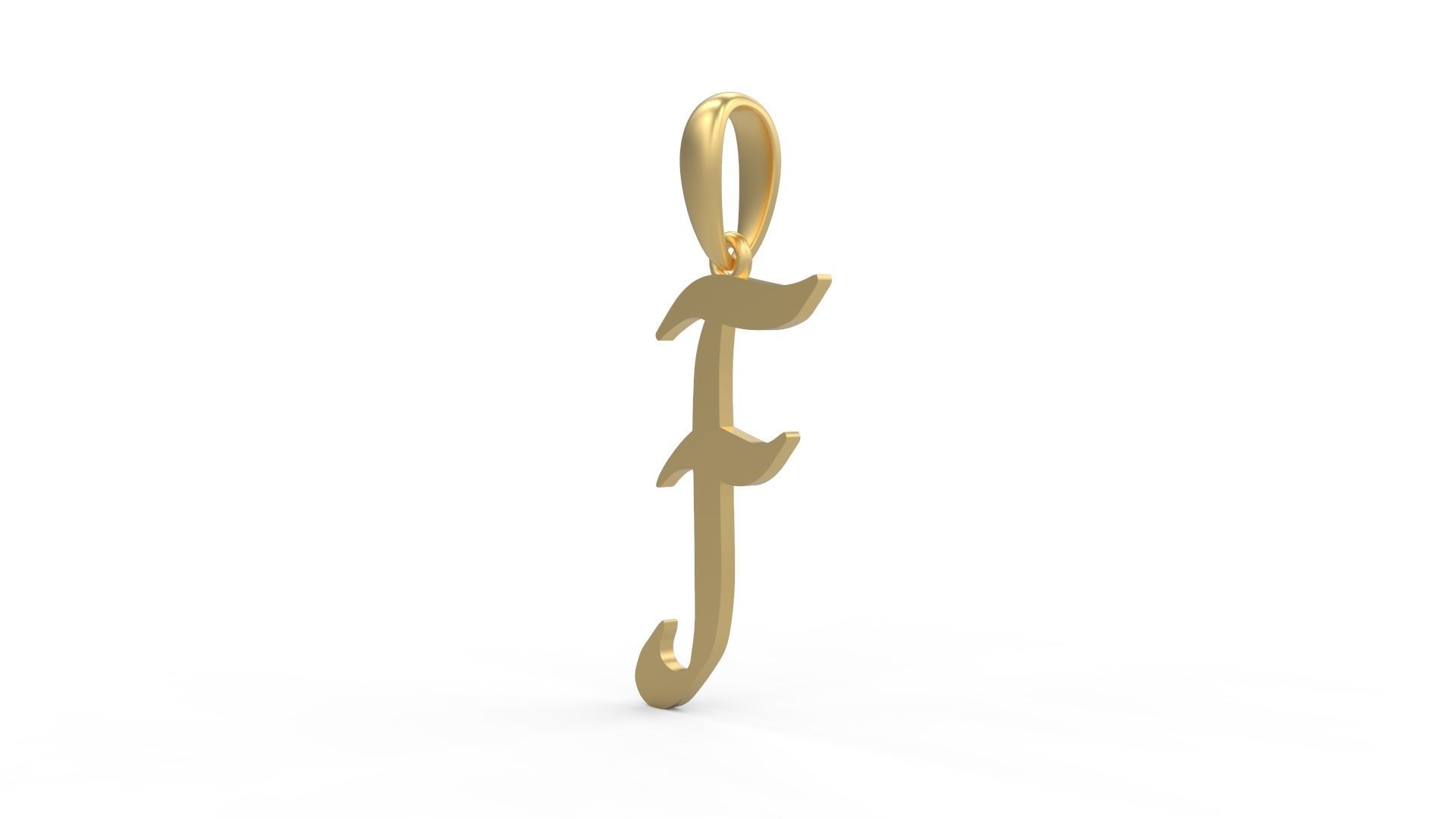 Initial Letters Pendant King Malik F 3D print model_1