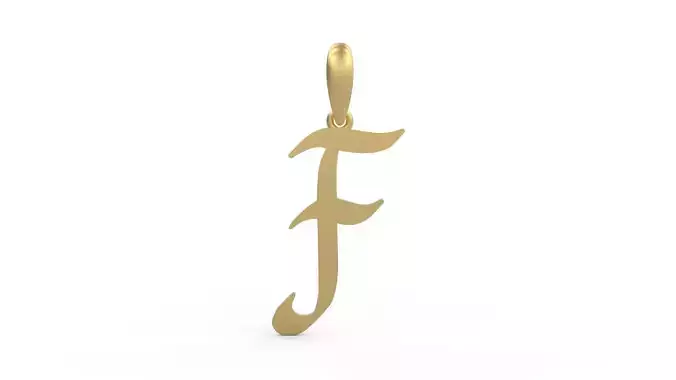 Initial Letters Pendant King Malik F 3D print model