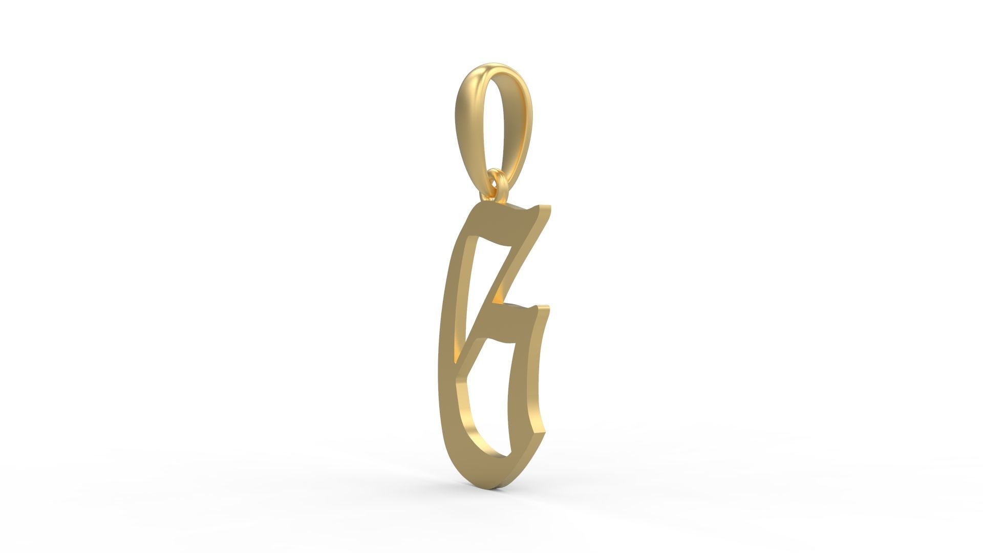 Initial Letters Pendant King Malik G 3D print model_1