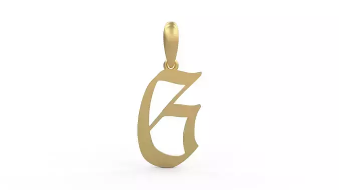Initial Letters Pendant King Malik G 3D print model