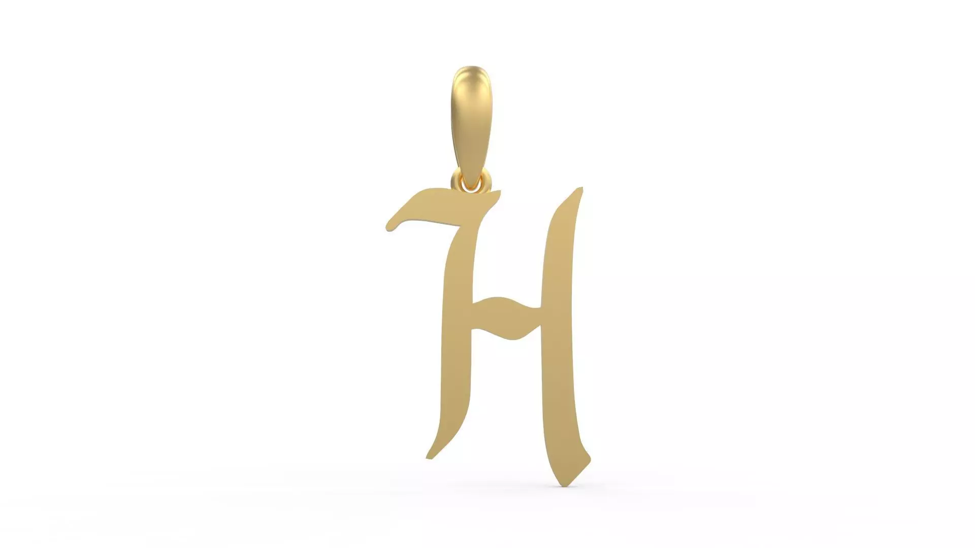 Initial Letters Pendant King Malik H 3D print model_0