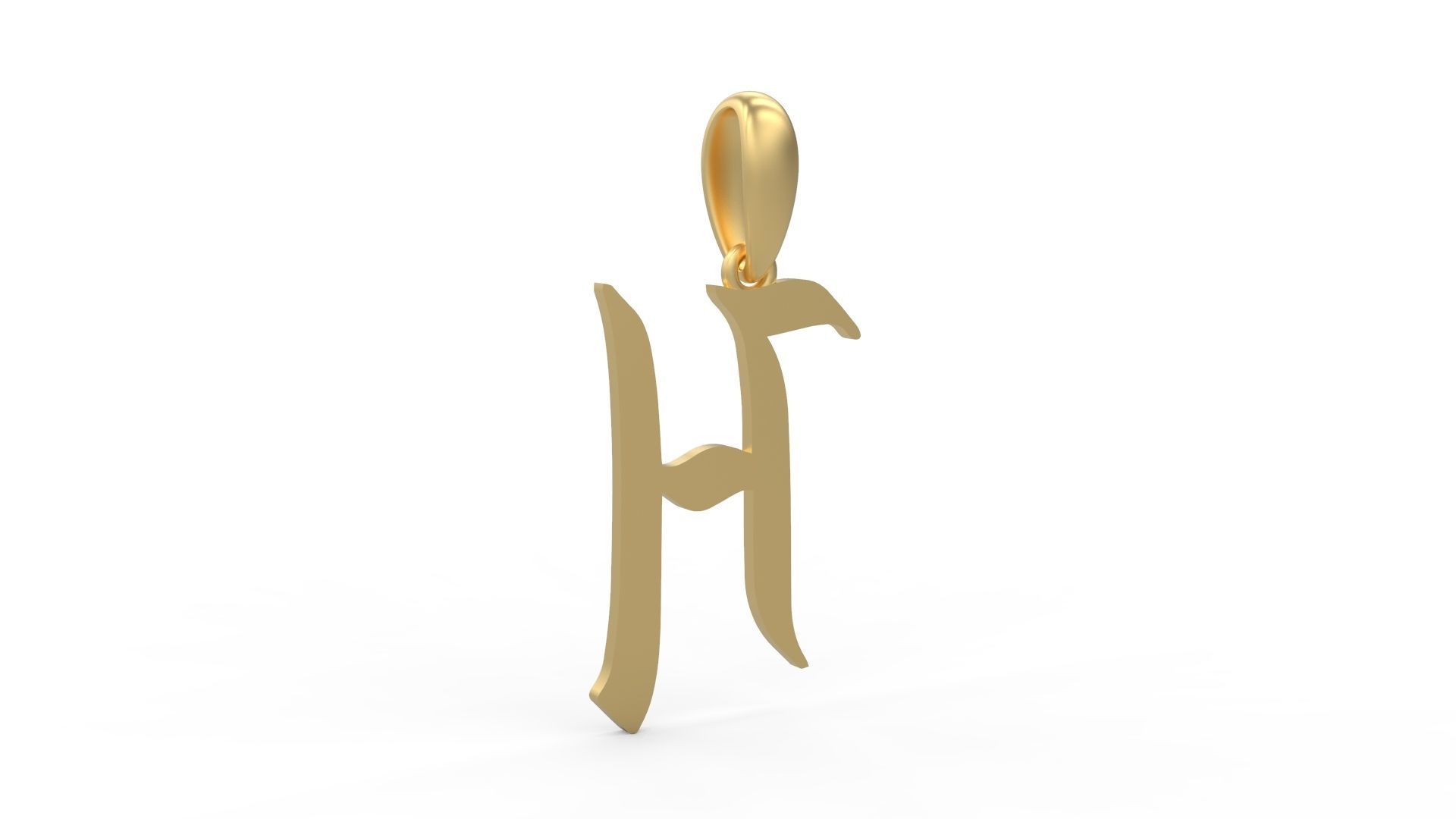 Initial Letters Pendant King Malik H 3D print model_3