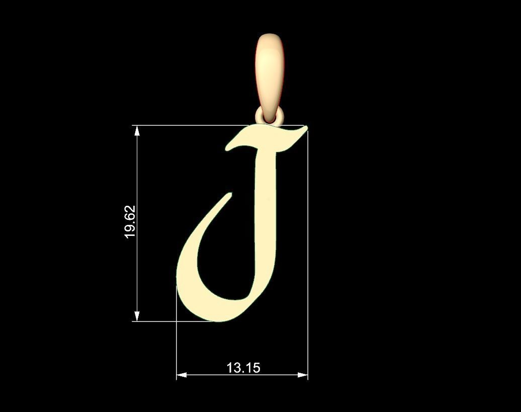 Initial Letters Pendant King Malik J 3D print model_5