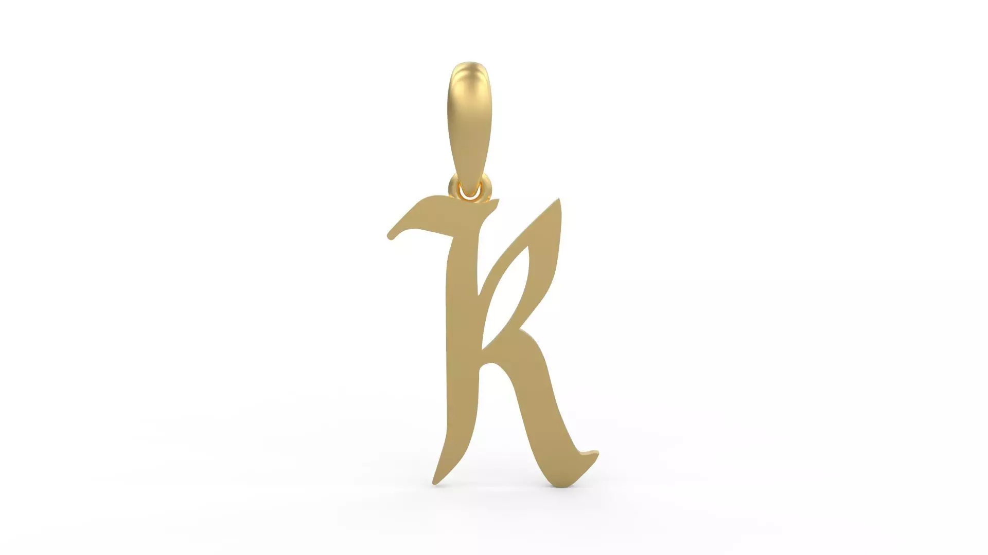 Initial Letters Pendant King Malik K 3D print model_0