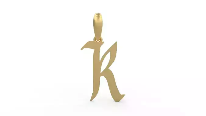 Initial Letters Pendant King Malik K 3D print model