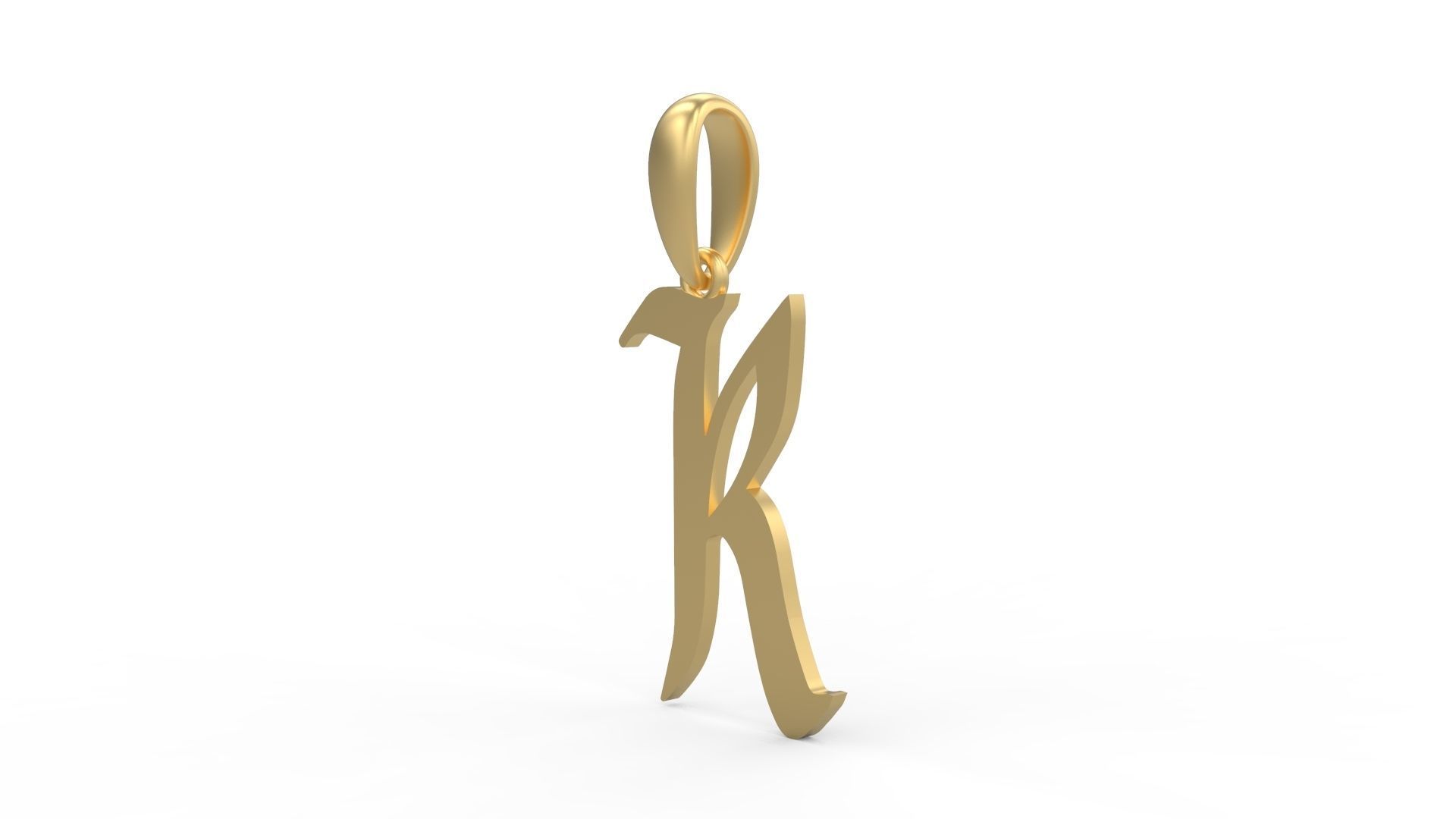 Initial Letters Pendant King Malik K 3D print model_1