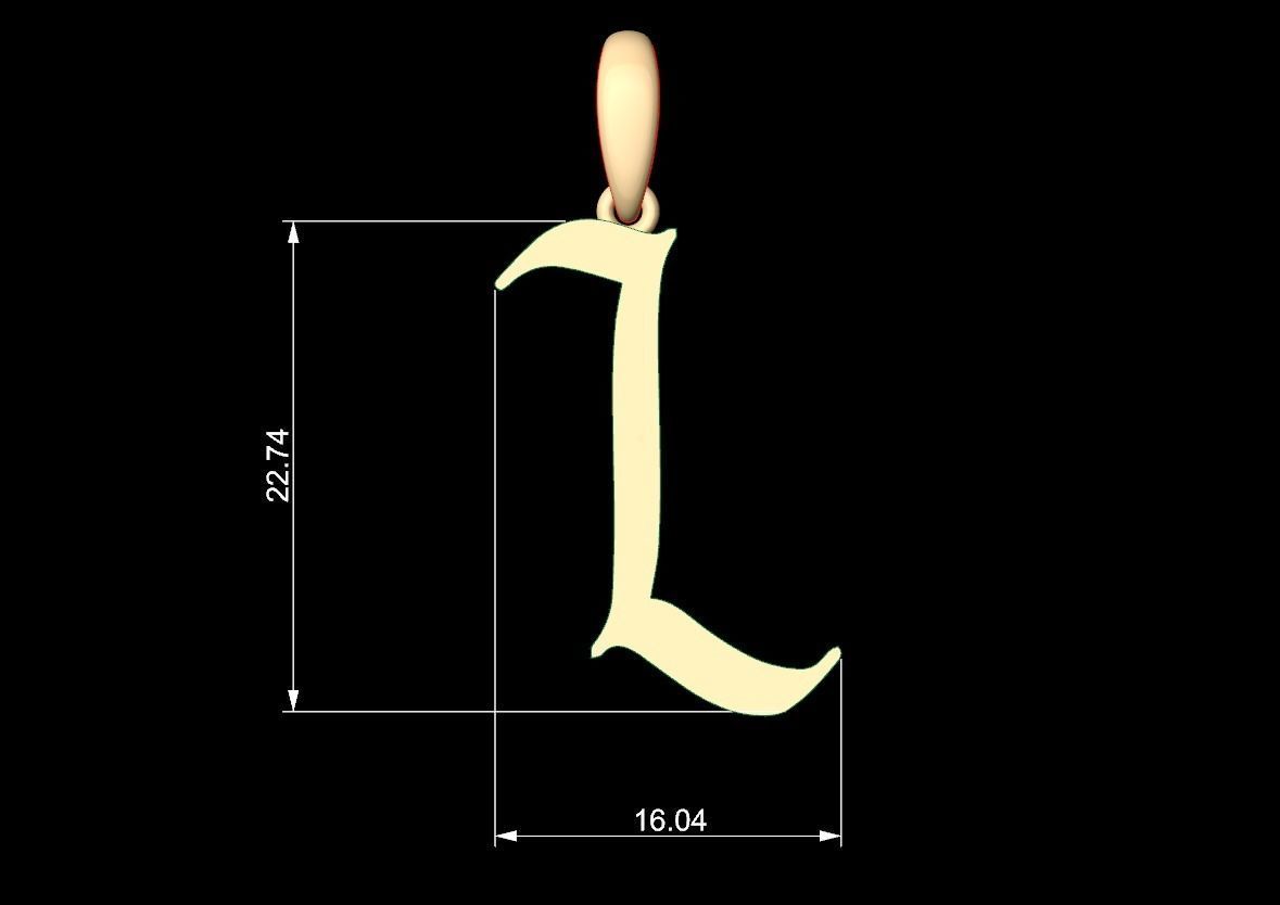 Initial Letters Pendant King Malik l 3D print model_5