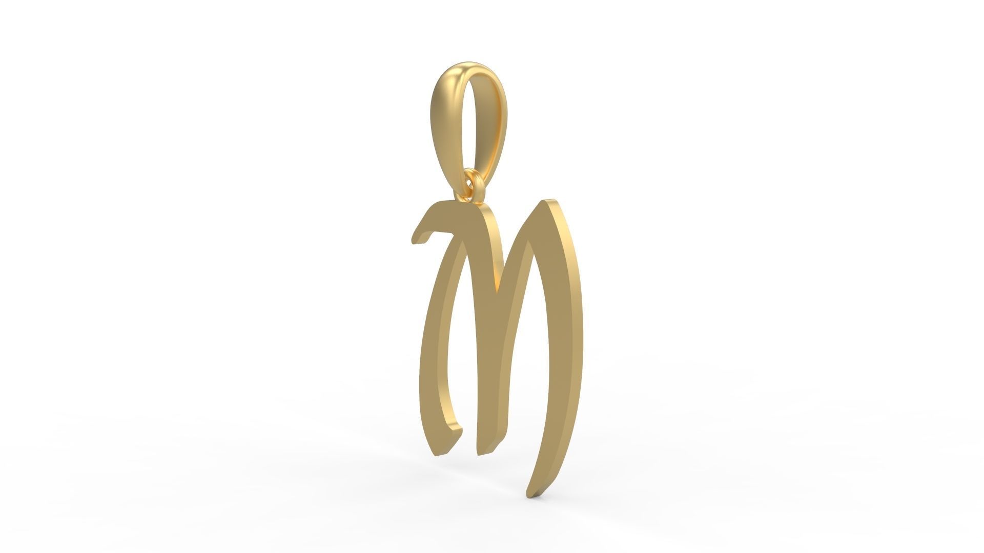 Initial Letters Pendant King Malik M 3D print model_1