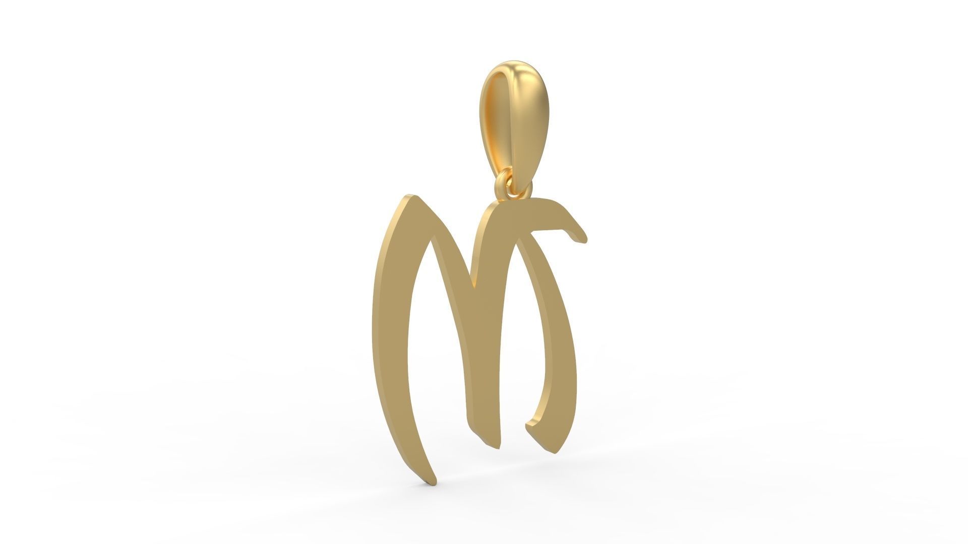 Initial Letters Pendant King Malik M 3D print model_3