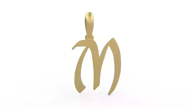 Initial Letters Pendant King Malik M 3D print model