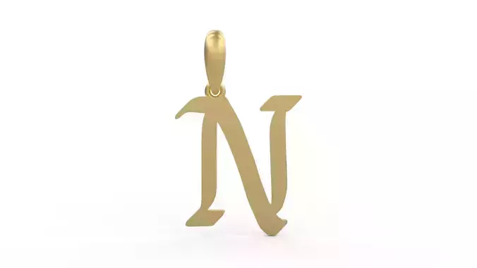 Initial Letters Pendant King Malik N 3D print model