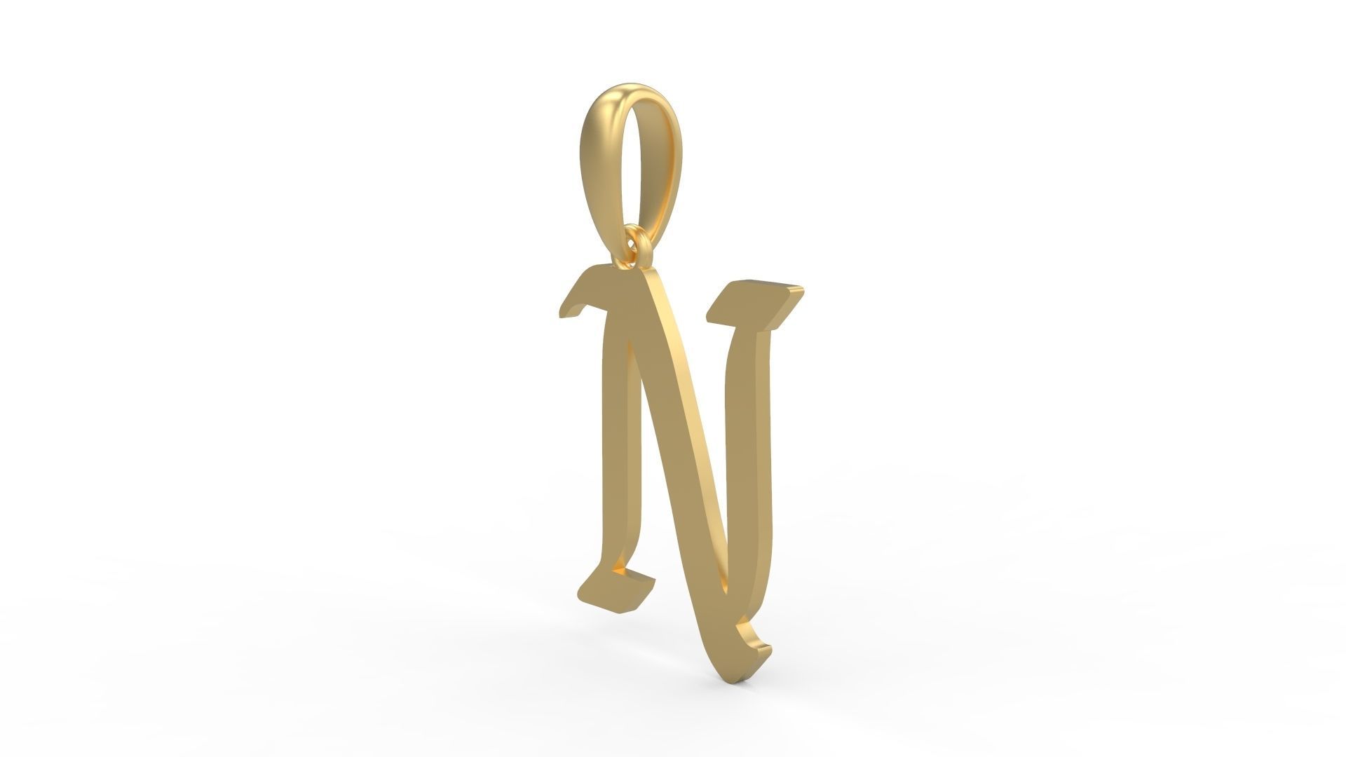 Initial Letters Pendant King Malik N 3D print model_1