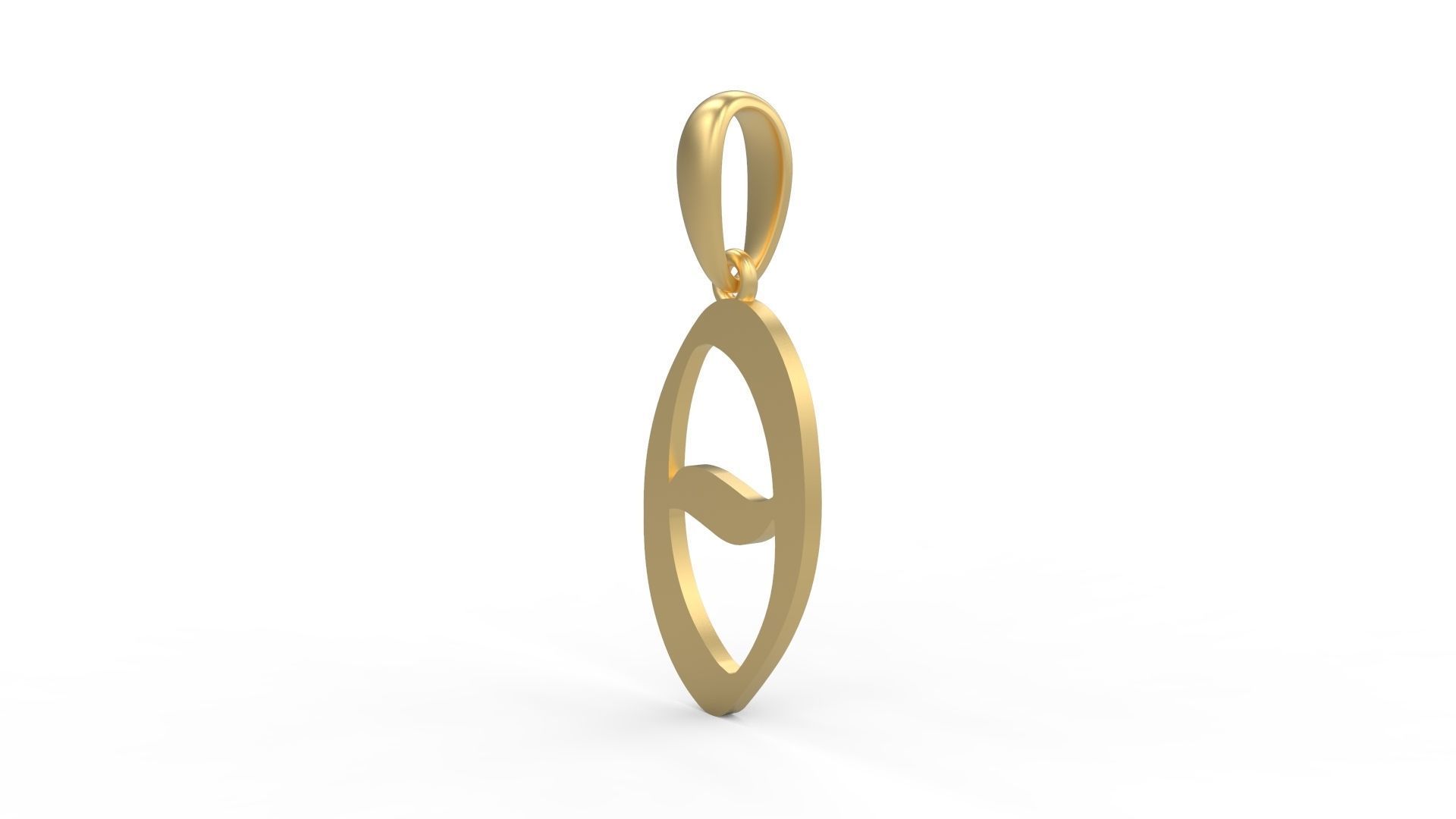 Initial Letters Pendant King Malik O 3D print model_1