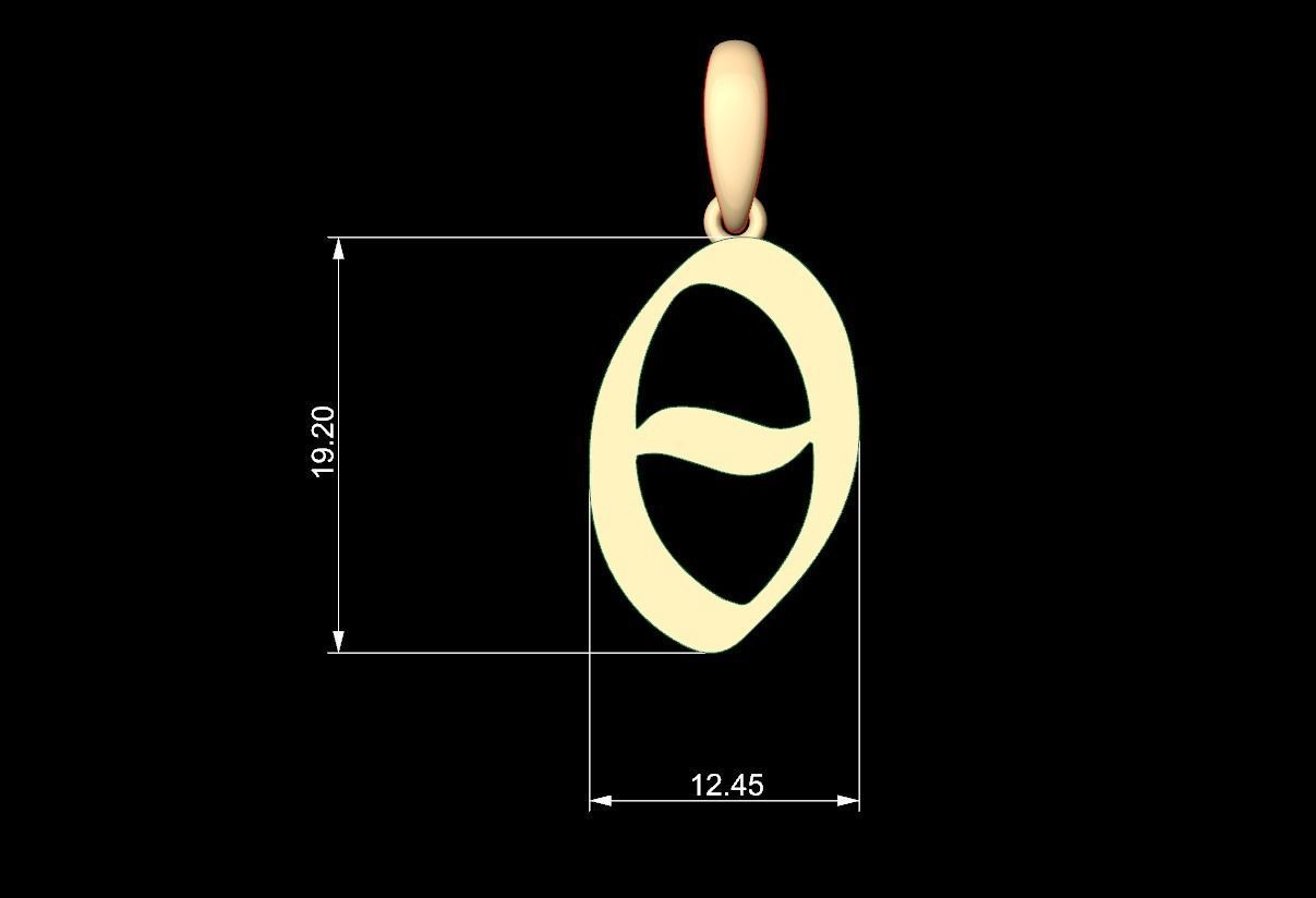 Initial Letters Pendant King Malik O 3D print model_5