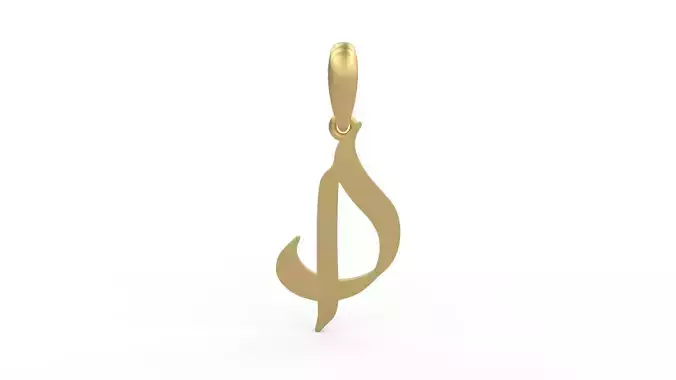 Initial Letters Pendant King Malik P 3D print model