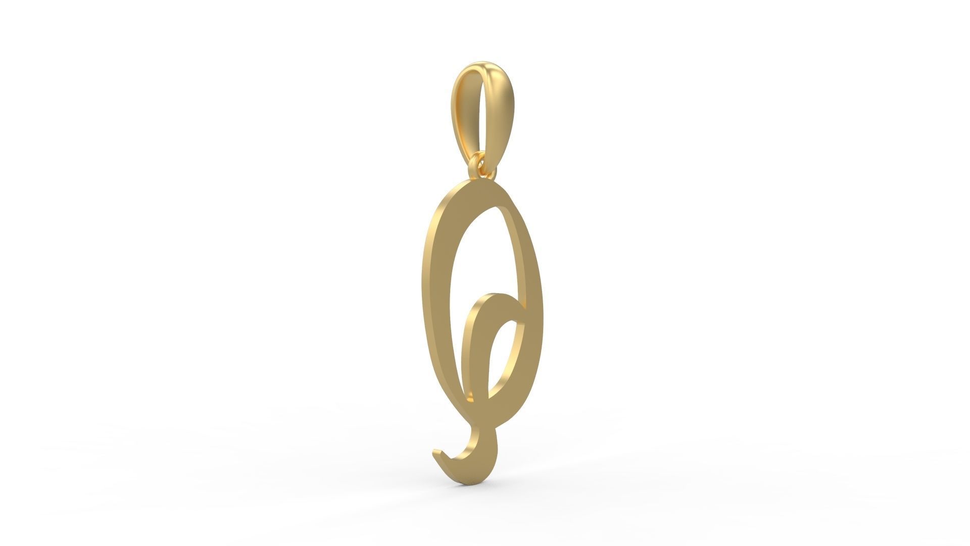 Initial Letters Pendant King Malik Q 3D print model_3