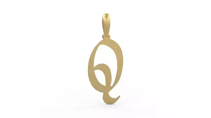 Initial Letters Pendant King Malik Q 3D print model