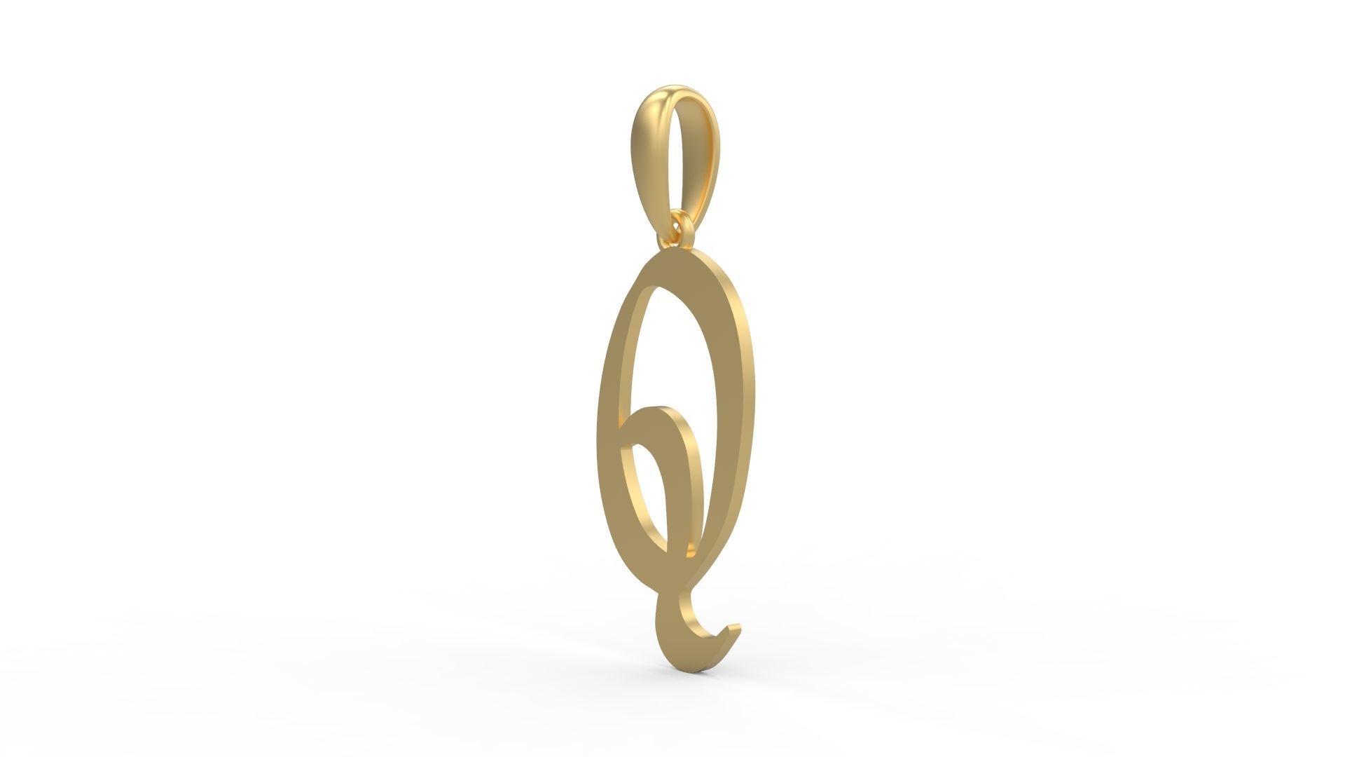 Initial Letters Pendant King Malik Q 3D print model_1