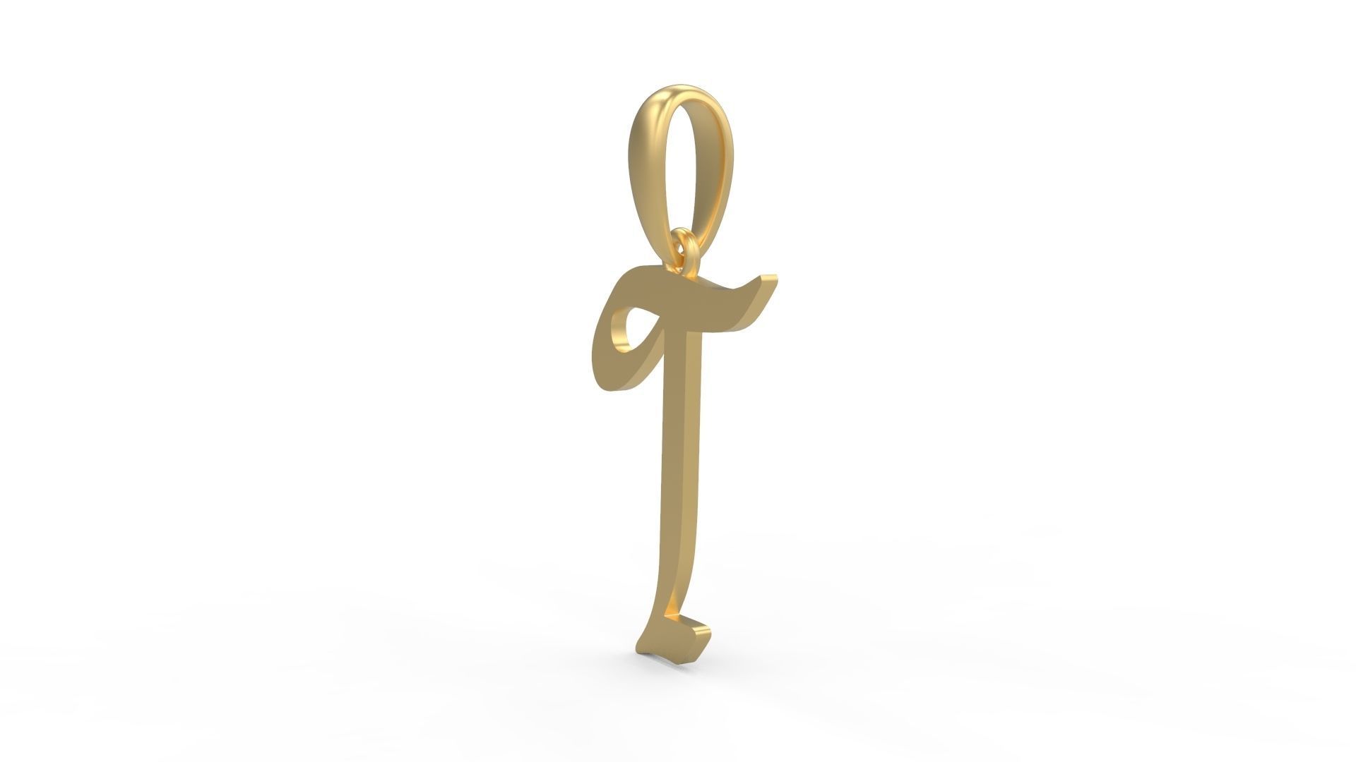 Initial Letters Pendant King Malik T 3D print model_1