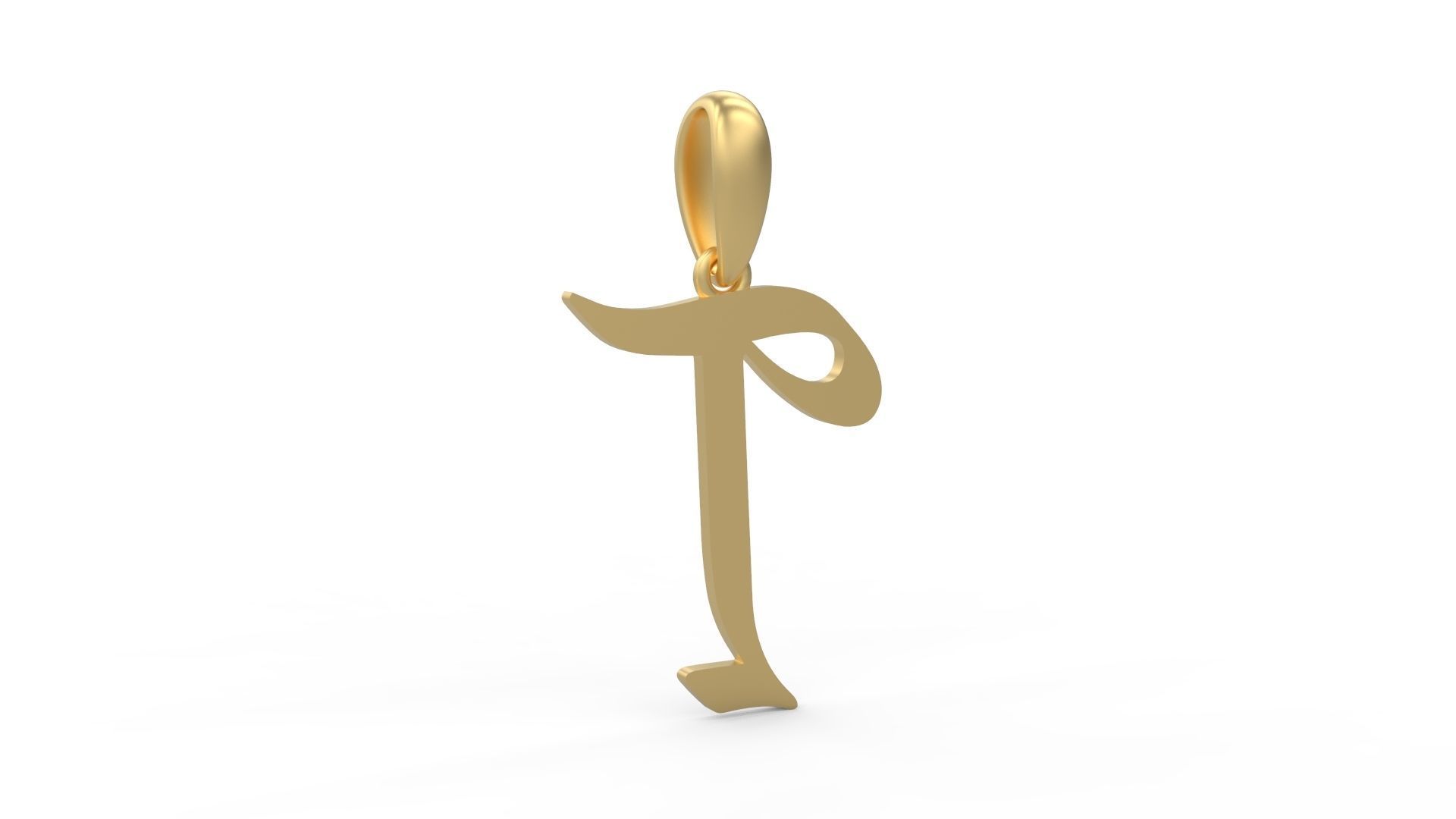Initial Letters Pendant King Malik T 3D print model_3
