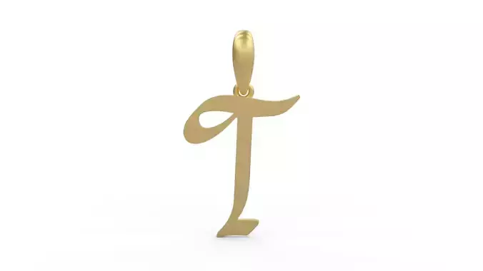 Initial Letters Pendant King Malik T 3D print model