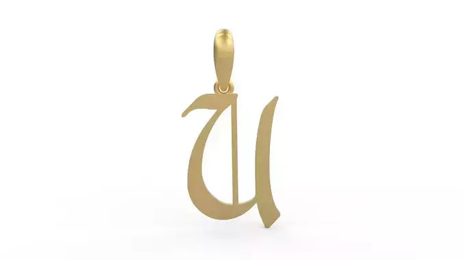 Initial Letters Pendant King Malik U 3D print model
