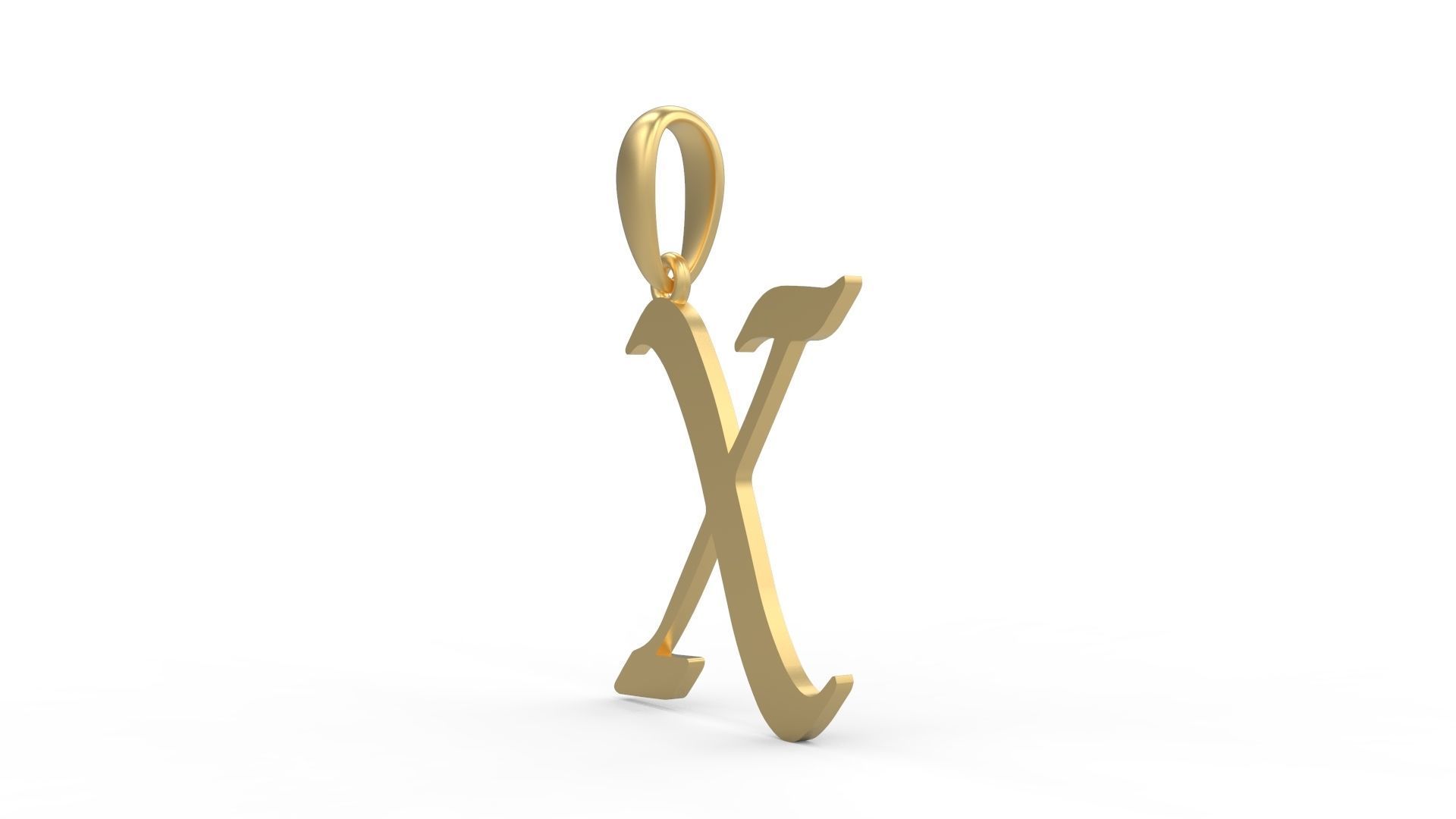 Initial Letters Pendant King Malik X 3D print model_1
